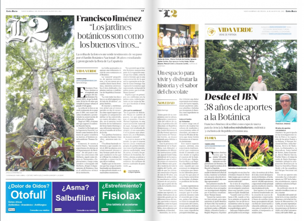 Francisco Jiménez: Desde el JBN 38 años de aportes a la Botánica