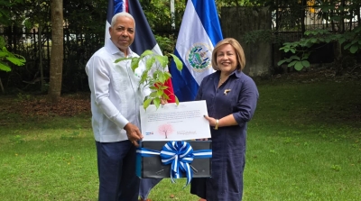 Embajada de El Salvador realiza siembra del Maquilishuat en el Jardín Botánico Nacional